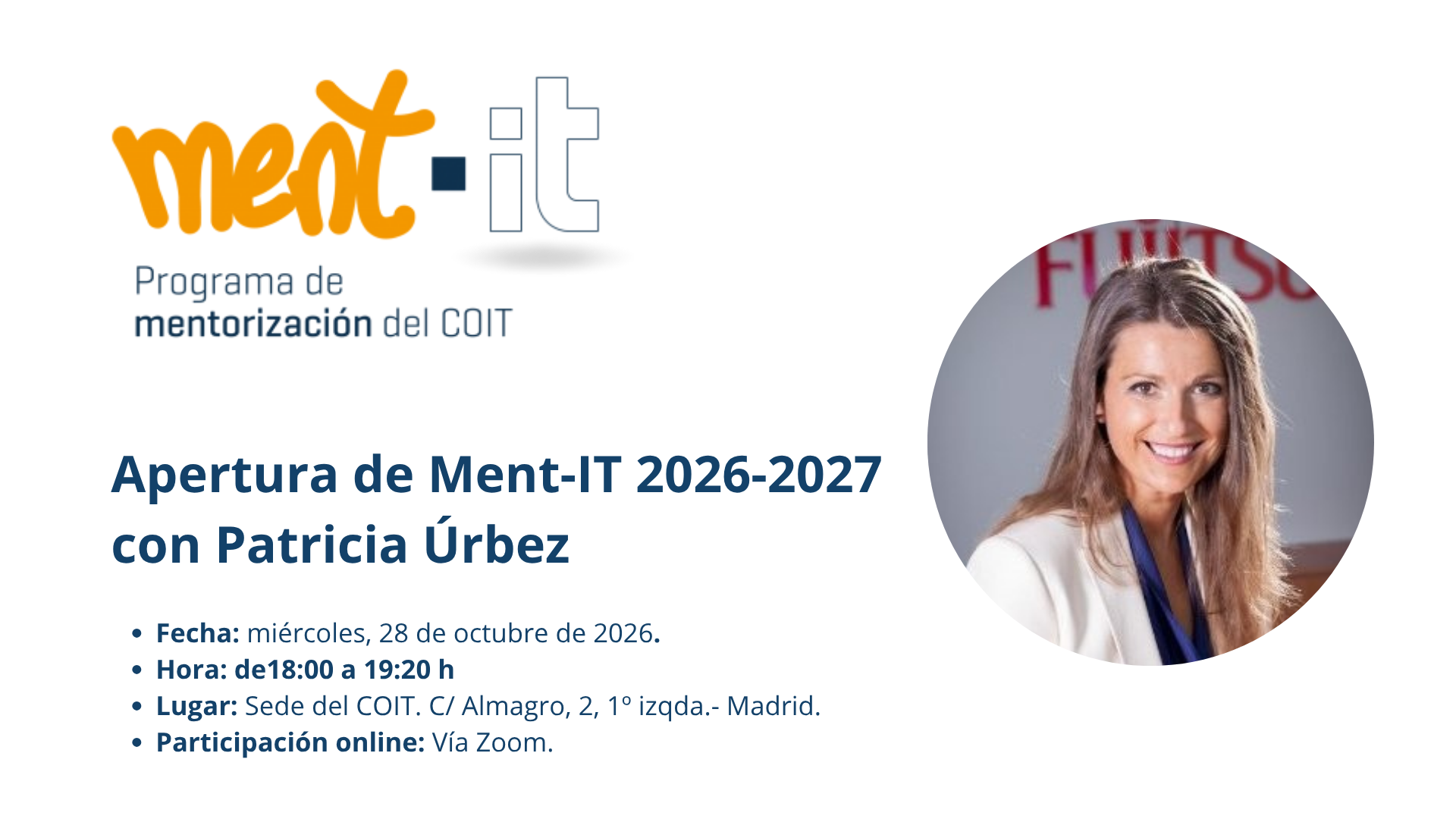 Apertura de Ment-IT 2026-2027 con Patricia &Uacute;rbez